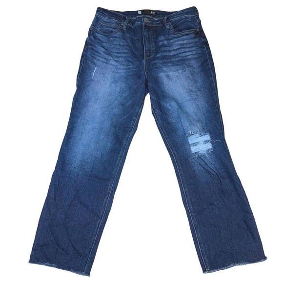 Kut from the Kloth Denim - Kut From the Kloth Rachael FabAb Mom Jeans distressed size 12 raw hem